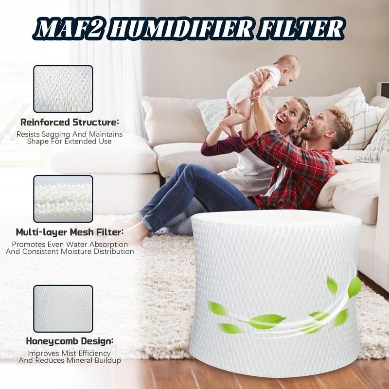 PWEOW MAF2 Humidifier Filter Replacement for AIRCARE Essick Air Moist Air MA0800 MA0600 MA08000 MA0601 for Kenmore 15408 15508 154080 17006 29706 29988 Series Humidifier Super Wick Filter (2-Pack) - Image 4